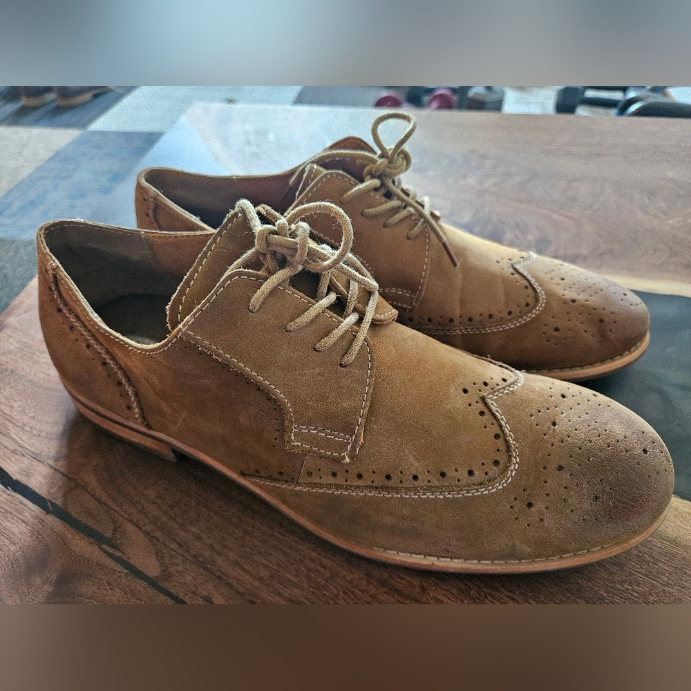 Steve Madden Tan Suede Derby Oxfords Zs 12